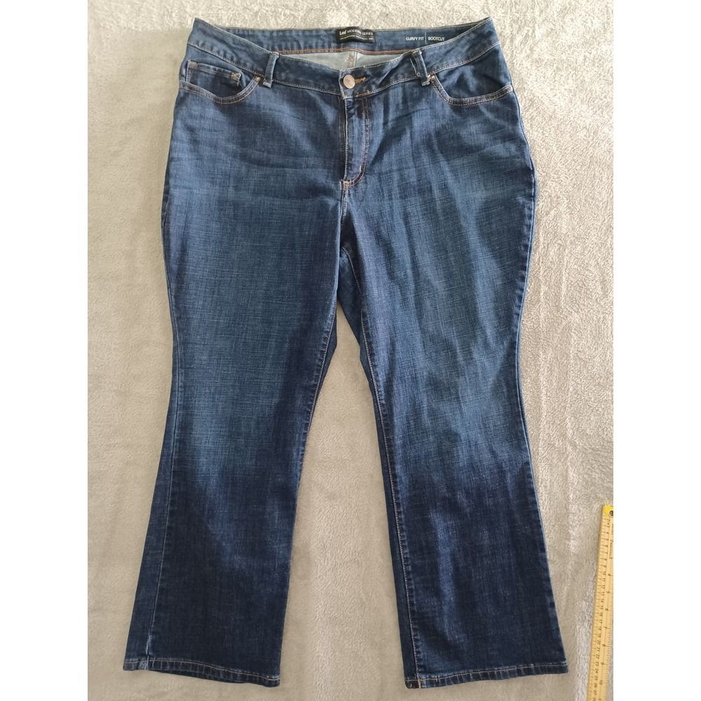Lee Sz 20W Petite Jeans Curvy Bootcut Dark Wash Comfort Stretch Everyday Cowgirl
